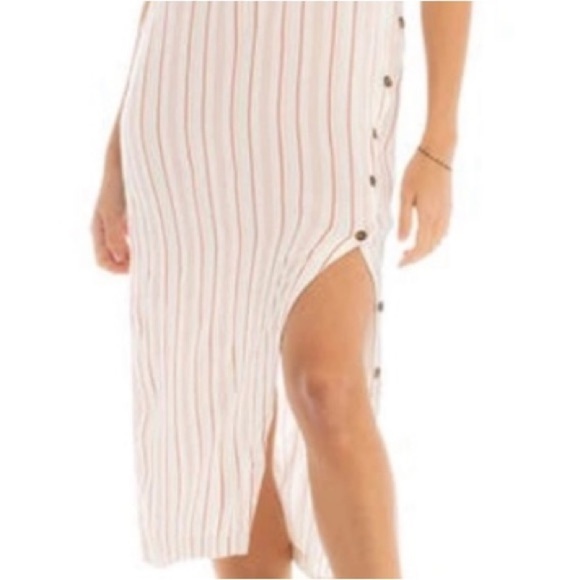 Tavik Gia Cover-Up Midi Dress Multi Stripe Button Detail XS Swim Vacation Boho - Picture 6 of 16